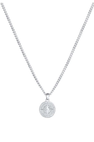 KUZZOI Halskette Herren Panzerkette Kompass massiv 925 Sterling Silber