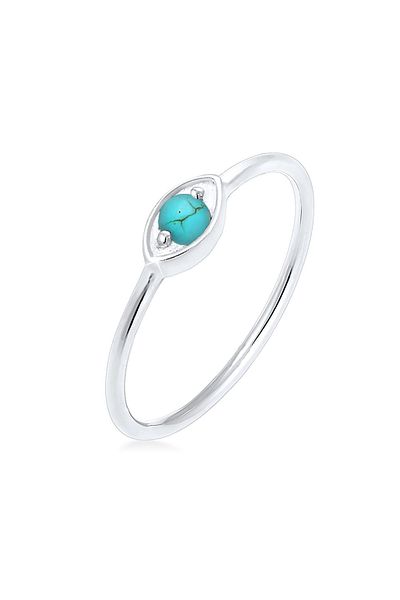 ELLI Ring Damen Böser Blick Talisman mit Howlith in 925 Sterling Silber vergoldet