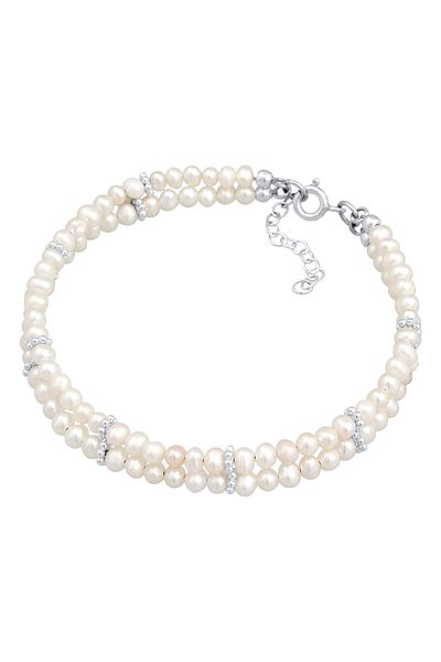 ELLI Armband Damen Elegant Schlicht Mit Süßwasserzuchtperle In 925 Sterling Silber