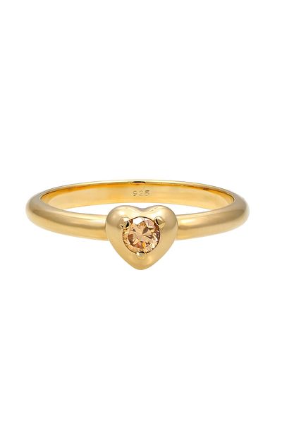 ELLI Ring Herzsymbol funkelnd mit Zirkonia Kristallen in 925 Sterling Silber