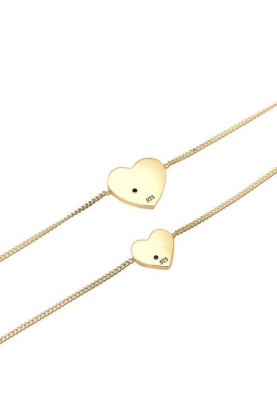 ELLI Bracelet Ladies Set Heart Pendant Mother Child with Crystals in 925 Sterling Silver