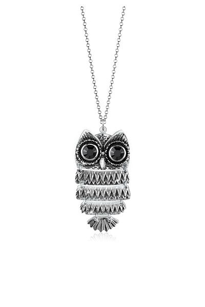 ELLI Necklace Halskette Eule Tier Natur Kristalle 925 Silber