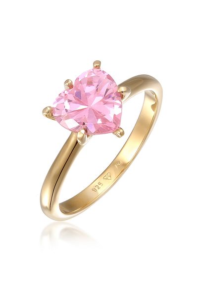 ELLI Inel Doamne Inimă Solitaire Logodnă Dragoste cu Cristal Zirconiu din Argint Sterling 925