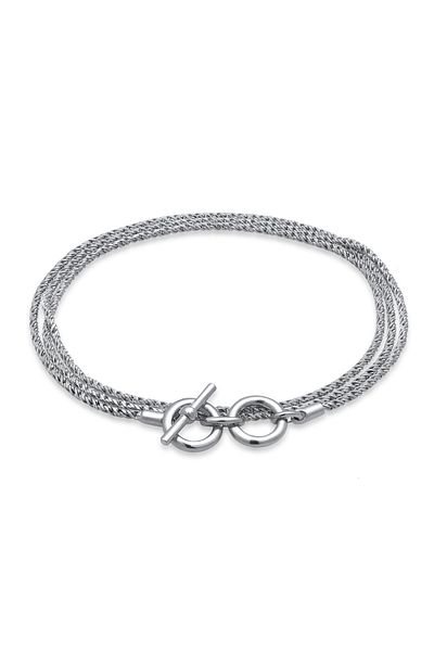 KUZZOI Armband Herren Kordel Halskette T-Bone Massiv Robust Oxidiert In 925 Sterling Silber