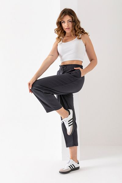XORVİO Women's Smoked Color Modal Balloon Model Lycra Trousers Soft Texture Elastic Waist Drawstring Ankle Trousers