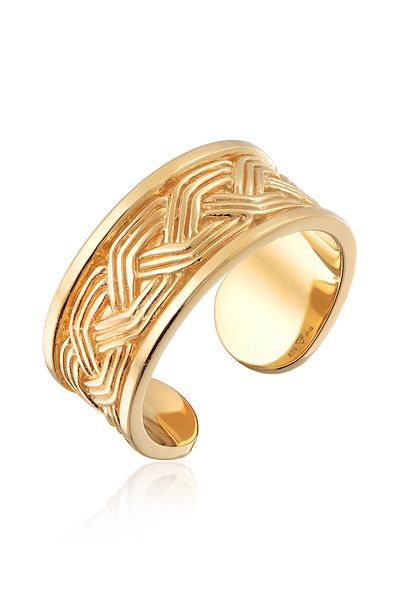 KUZZOI Ring Herren Band Ornament Design Offen Aus 925 Sterling Silber
