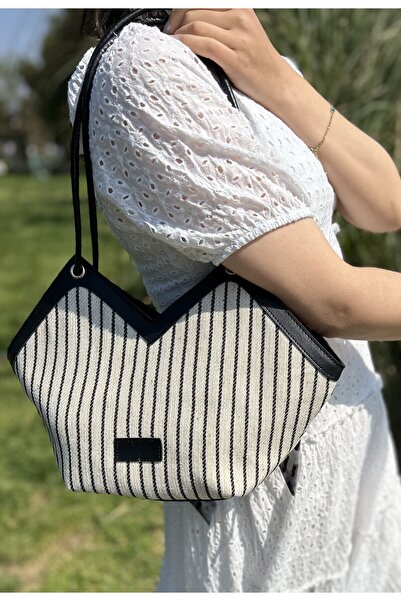 SİNİSA BAG Geantă de umăr cu detaliu eșarfă de paie pentru femei