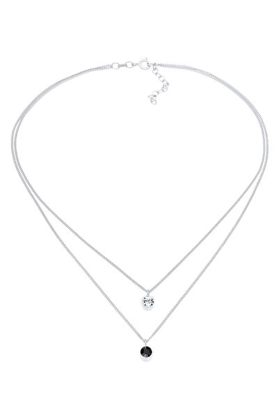 ELLI Dámský náhrdelník Choker s vrstvou krystalů, kulatý, ze stříbra 925