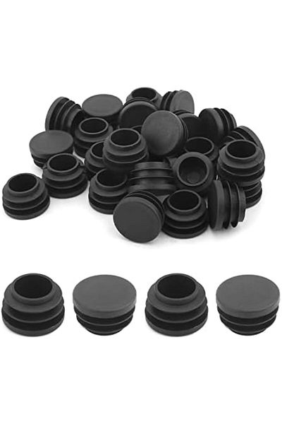 Generic MroMax 50Pcs 0.87" OD Plastic Round Plugs Black Tubing End Cap Inserts for Metal Tubing and Fences P