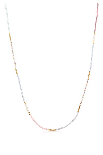 ELLI Halskette Damen Glasperlen mit Süßwasser-Zuchtperlen in 925 Sterling Silber vergoldet