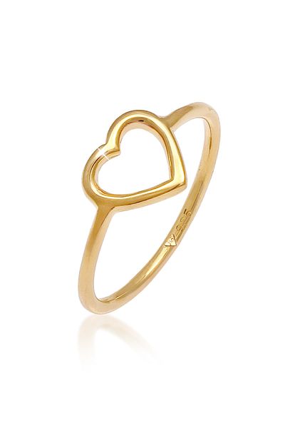 ELLI Ring Ladies Heart Cut Out Filigree Trend In 925 Sterling Silver