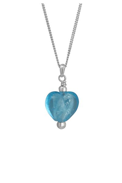Nenalina Halskette Damen Herz Anhänger Love mit Muranoglas in 925 Sterling Silber