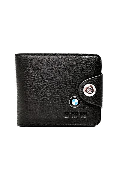 OEM BMW men's wallet, black, made of leather.