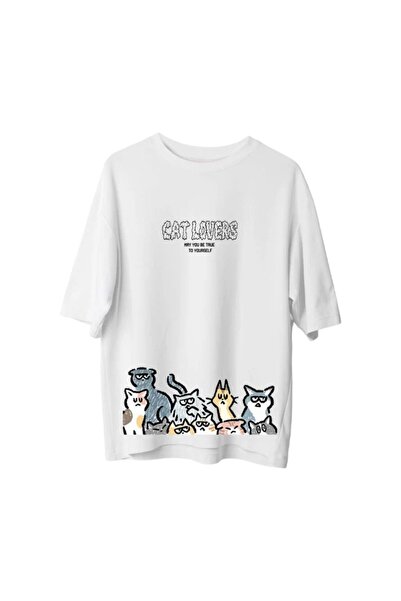 SVART WEAR Tricou unisex pentru iubitorii de pisici cu imprimeu tricou suprad...