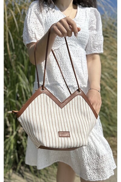 SİNİSA BAG Women's Straw Scarf Detail Shoulder Strap Bag