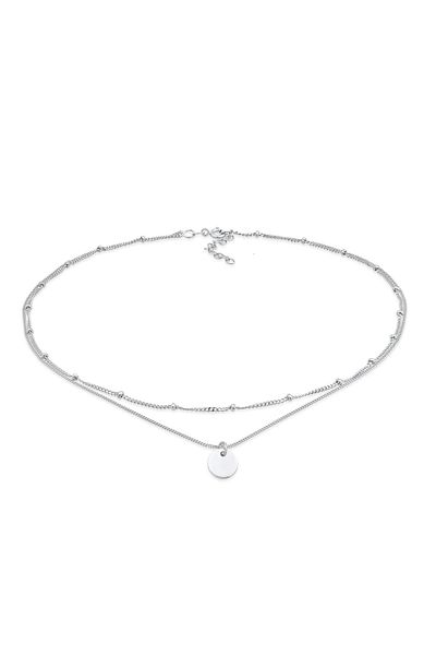ELLI Náhrdelník Ladies Choker Layer Platelet in 925 Sterling Silver Gold Plated