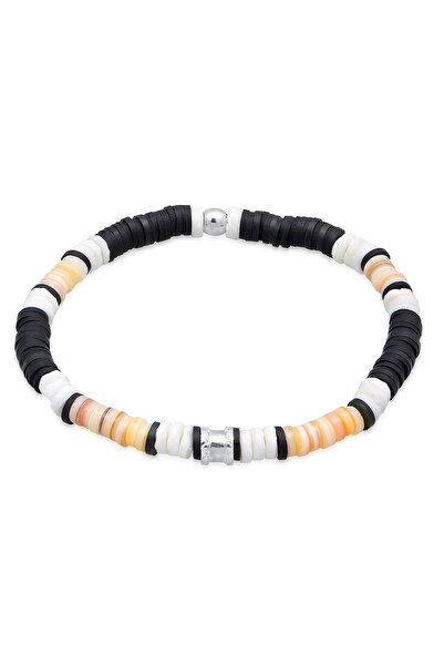 KUZZOI Armband Herren Heishi Beads Vintage Surfer in 925 Sterling Silber