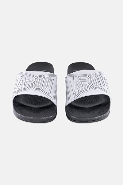 Tapout Men Brand Logo Slip On Slides, Grey