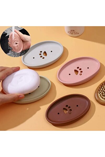 Kastore Silikon Drenaj Katı Sabunluk - 2 Fonksiyonlu Fırçalı Sabunluk - Lavab...