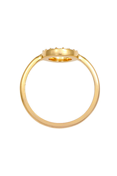 ELLI Dámský prsten s kruhovým filigránovým geometrickým vzorem a krystaly ze sterlingového stříbra 925