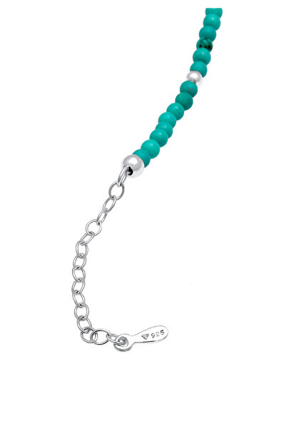 Nenalina Dámský náhrdelník Choker Howlith Balls Turquoise Boho ze sterlingového stříbra 925