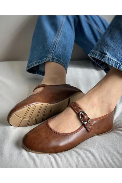 Zuum Dámské balerínky Beys Mary Jane - Tan Leather