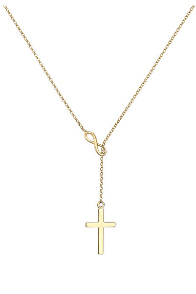 ELLI Colier Infinity Cross Lanț Y din Argint Sterling 925