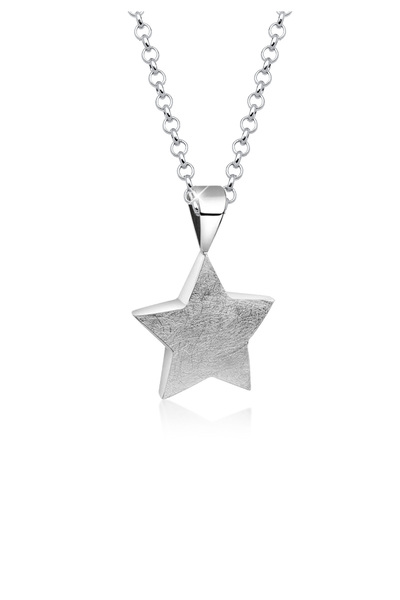 Nenalina Necklace Stern Anhänger Astro Gebürstet Basic 925 Silber