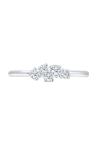 ELLI Dámský zásnubní prsten Elegantní s diamantem (0,12 ct) ze sterlingového stříbra 925