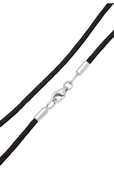 Nenalina Náhrdelník řetízek s hedvábnou stuhou Basic Combinable 925 Silver