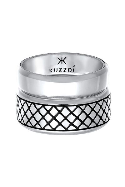 KUZZOI Ring Herren Bandring Set Basic Massiv Trend In 925 Sterling Silber