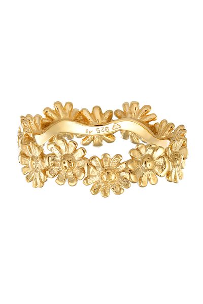 ELLI Ring Ladies Band Flower Boho Look Trend In 925 Sterling Silver