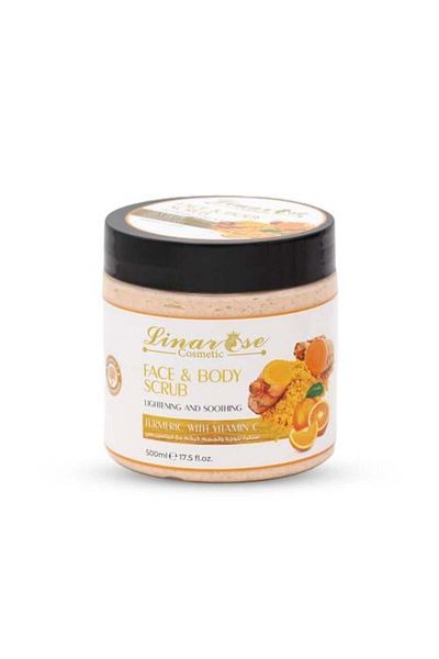 Linarose Lina Rose Face and Body Scrub with Turmeric and Vitamin C - 500 ml