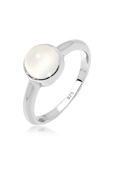 ELLI Ring Damen Solitär mit Mondstein in 925 Sterling Silber