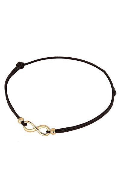 ELLI Bracelet Ladies Infinity Symbol Elastic Black In 925 Sterling Silver