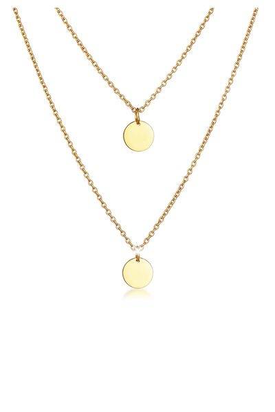 ELLI Halskette Damen Plättchen Anhänger Geo in 925 Sterling Silber