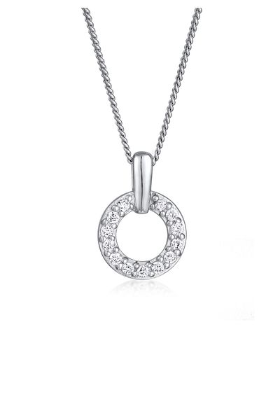 ELLI Kurze Damen-Kreis-Halskette mit Diamanten – feine Kette mit gemahlenem Diamant