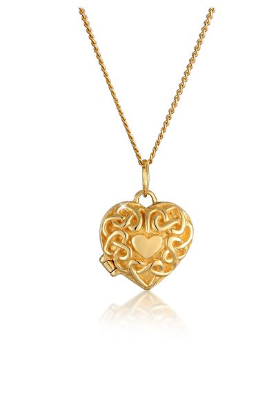 ELLI Kolye Herz Süs Muska Madalyon 585 Gelbgold