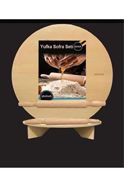 abnturk 42cm Ahşap Hamur Açma Sofra Tezgahı Merdane Hediye Ağaç Yufka Açma So...
