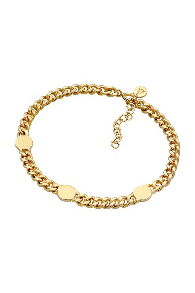 ELLI Armband Damen Panzerkette Massive Platte Scheibe Verstellbar in 925 Sterling Silber