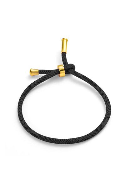 REDz Accessories Brățară din șnur, material textil, inserții metalice, negru/auriu