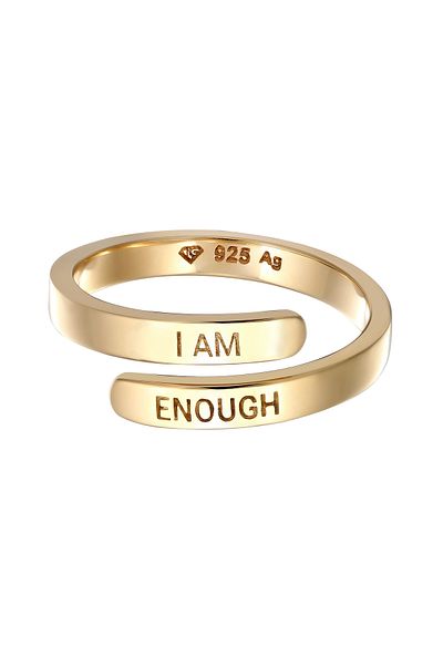 ELLI Ring Wrap Ring Women Message I Am Enough 925 Sterling Silver Resizable