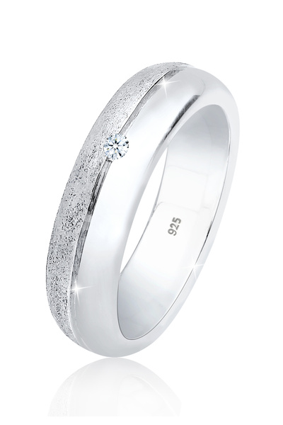 ELLI Ring Basic Bandring Diamant (0.03 ct.) 925 Silber