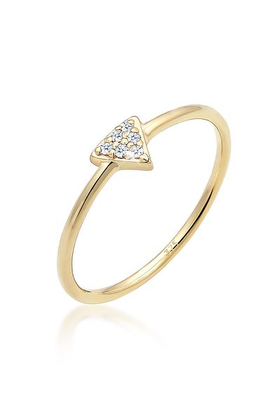 ELLI Ring Dreieck Geo Diamanten (0.03 CT.) 375er Gelbgold