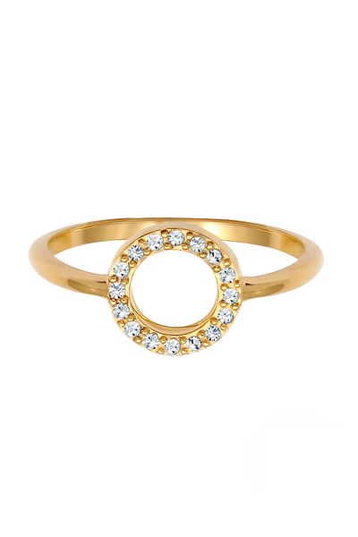ELLI Ring Ladies Circle Filigree Geo With Crystals In 925 Sterling Silver