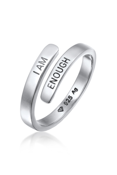 ELLI Dámský prsten s motivem "Jsem dost", stříbro 925, nastavitelná velikost
