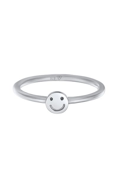 ELLI Inel Doamnelor Cu Față Zâmbitoare Trend Pinky Inel Argint Sterling 925