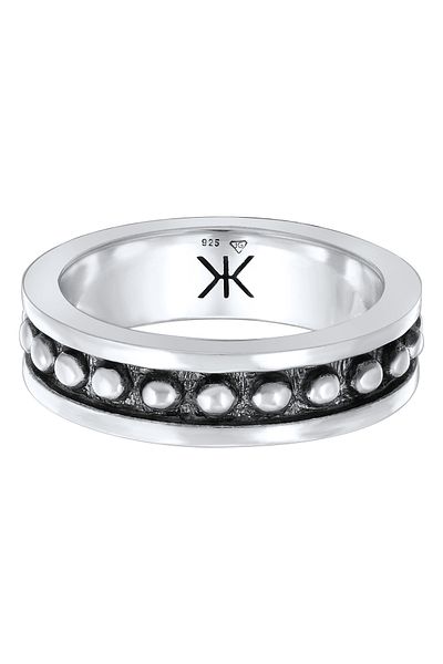 KUZZOI Ring Herren Band Kugeln Trend In 925 Sterling Silber