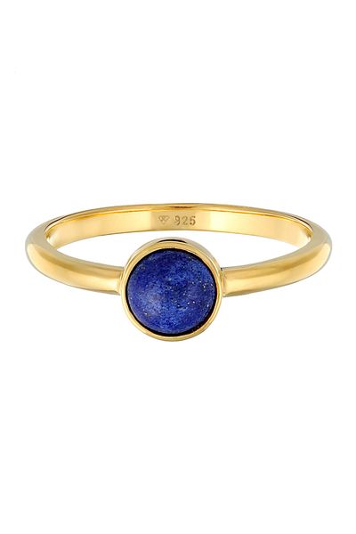 ELLI Ring Ladies Solitaire Plain With Lapis Lazuli Gemstone In 925 Sterling Silver