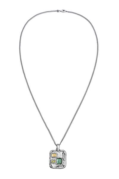 HAZE & GLORY Necklace Anhänger Peridot Quarz Citrin 925 Sterling Silber